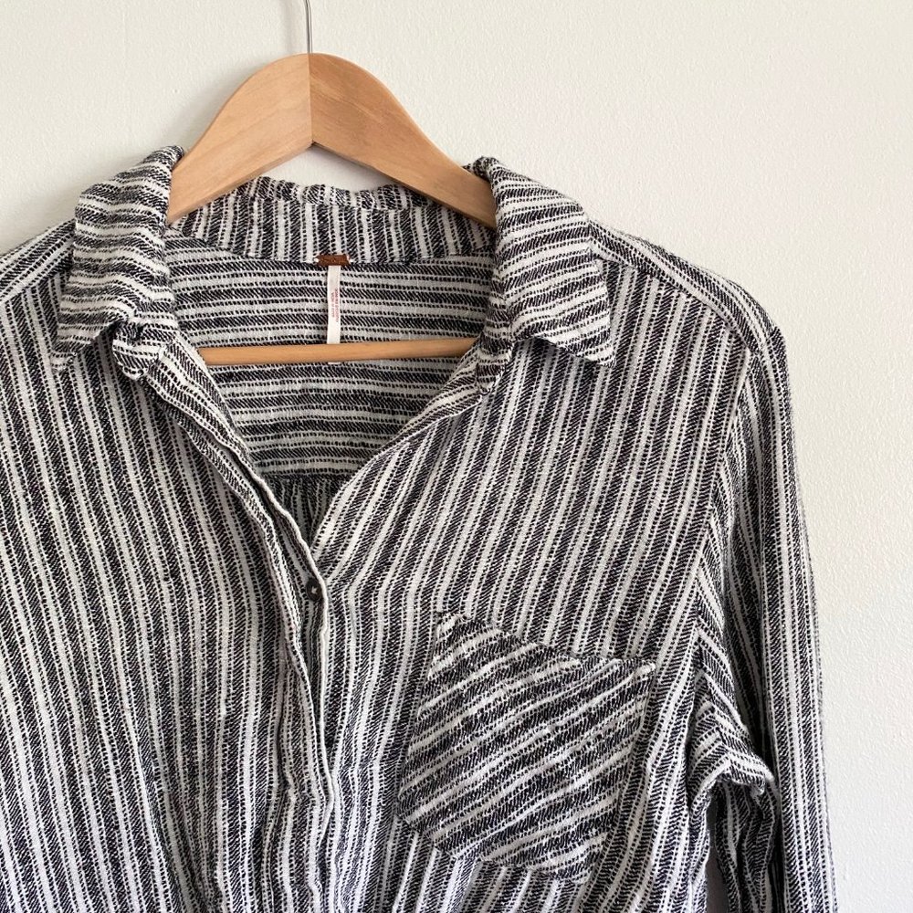 Free People Cropped Twist Button Down Shirt - Picture 5 of 9